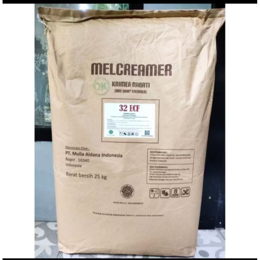krimer nabati bubuk melcreamer 32ecf kemasan 1sak 25kg krimer nabati bubuk