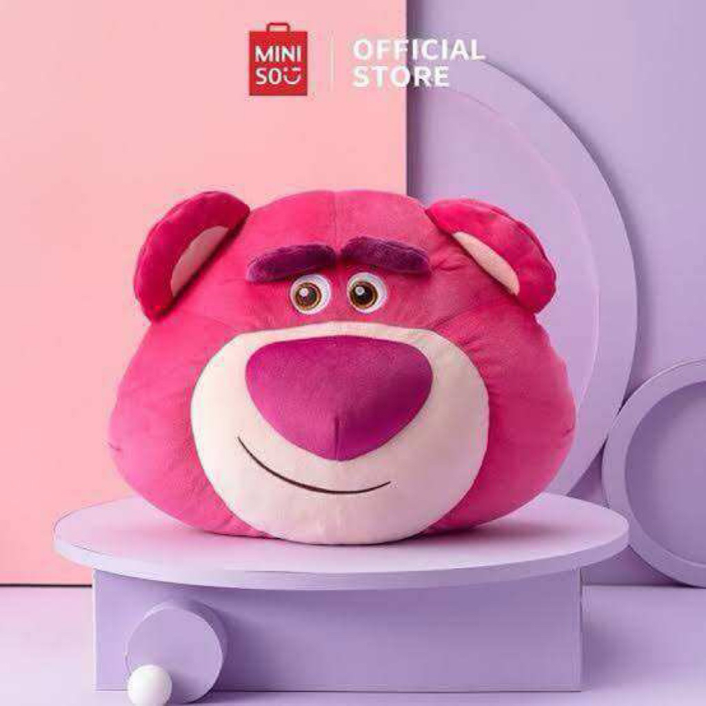 Miniso Lotso Head Plush Toy / Lotso Pillow boneka lotso bantal
