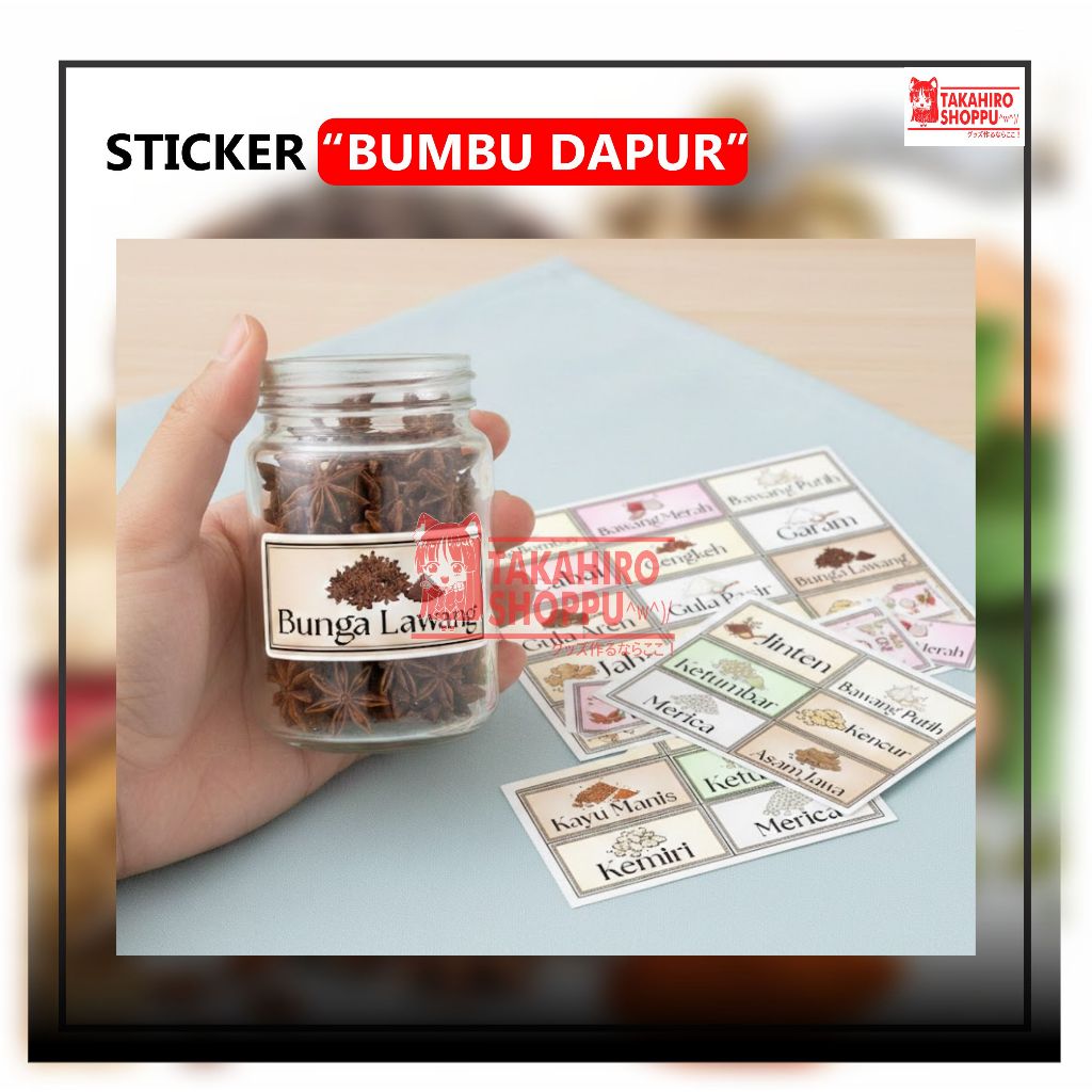 STICKER BUMBU DAPUR / STIKER LABEL NAMA BUMBU DAPUR / STIKER TOPLES BUMBU MASAK / STIKER BUMBU DAPUR