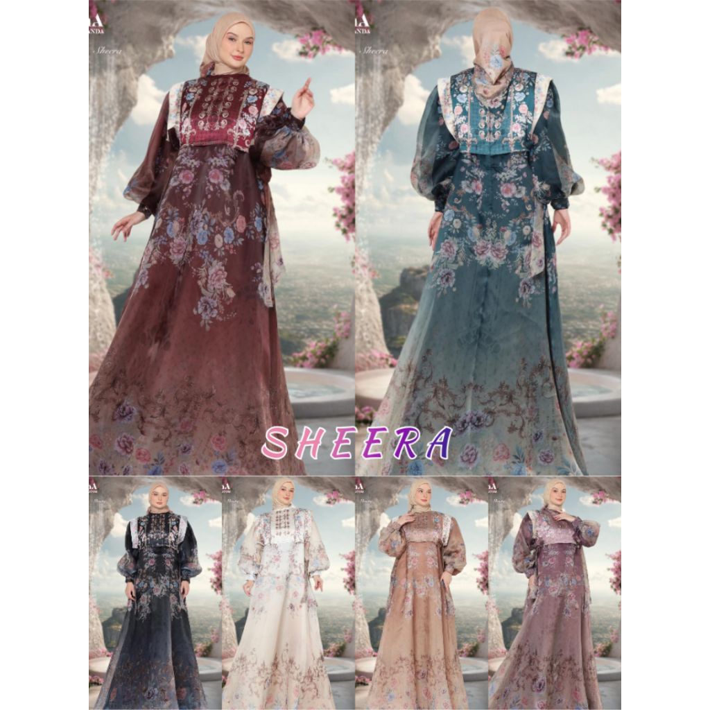 (23) MIRANDA | SHERA Baju Dress Gamis Syari Muslimah Sheera Series By Aluna Mirranda Terbaru. TZY