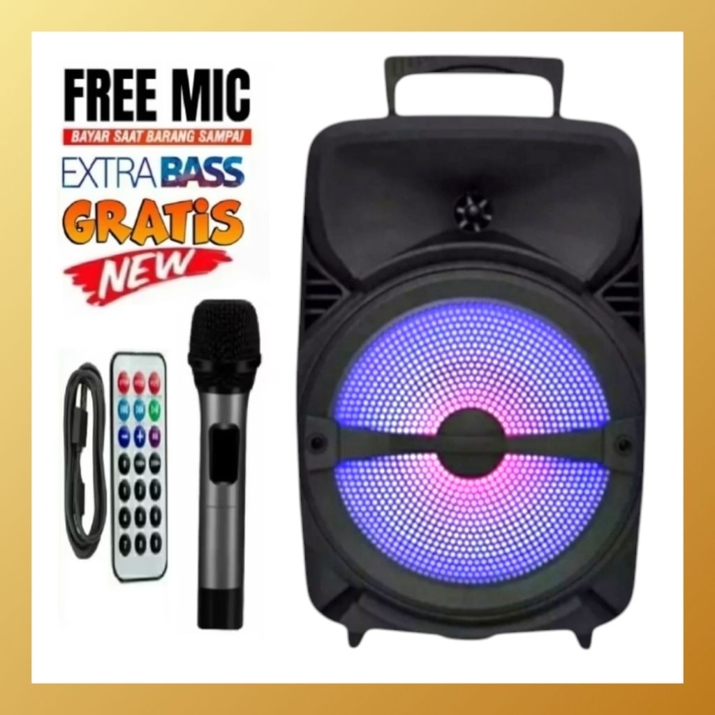 PALING BESAR UKURAN 8.8INC Speaker Bluetooth 7801 Speaker Subwoofer aktif Super Basss 8.8inc Subwoof