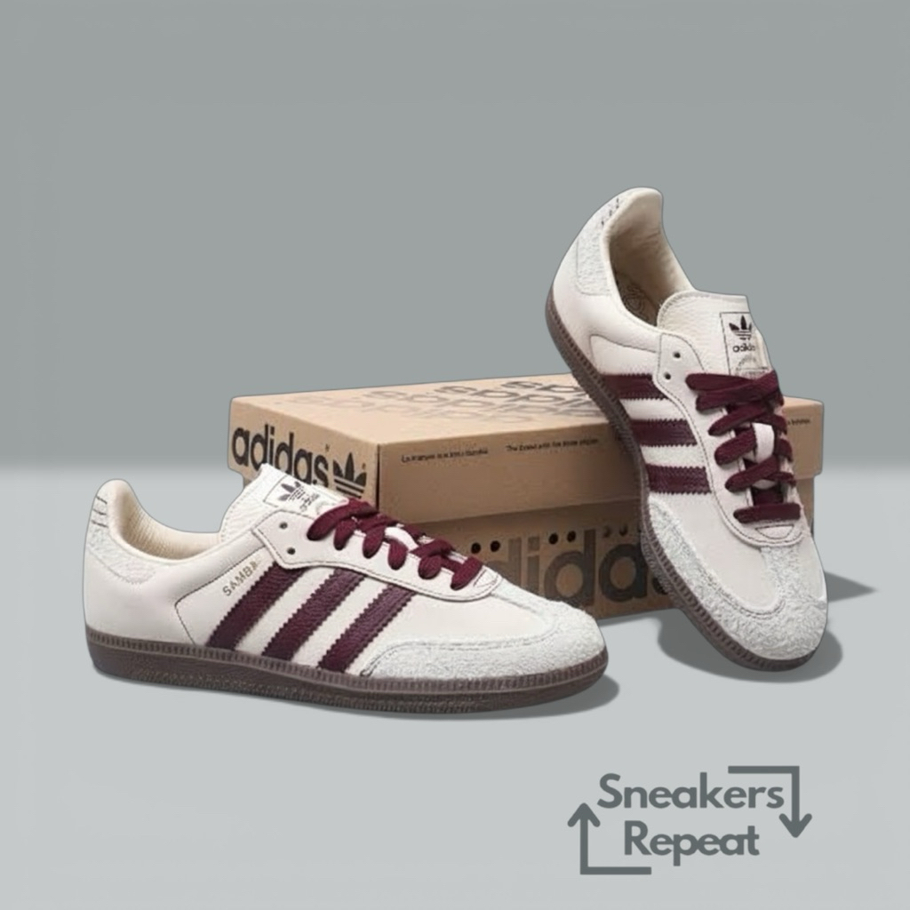 Adidas Samba OG Wonder White Maroon Women