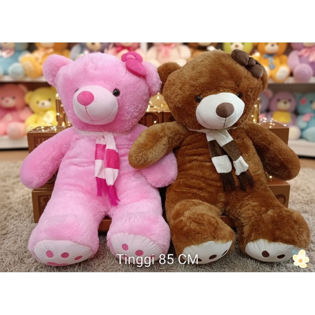 K'Line - (WAJIB BACA DESKRIPSI) Boneka Beruang Teddy Bear Besar 85cm - Tersedia Warna Pink & Coklat