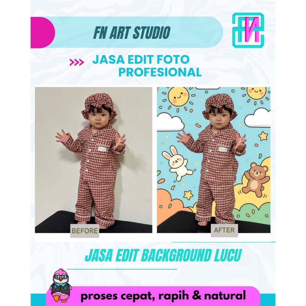 EDIT BACKGROUND ANAK LUCU/EDIT PROFESIONAL/EDIT PHOTOSHOP/EDIT BACKGROUND/RESTORASI FOTO/RESTORASI F