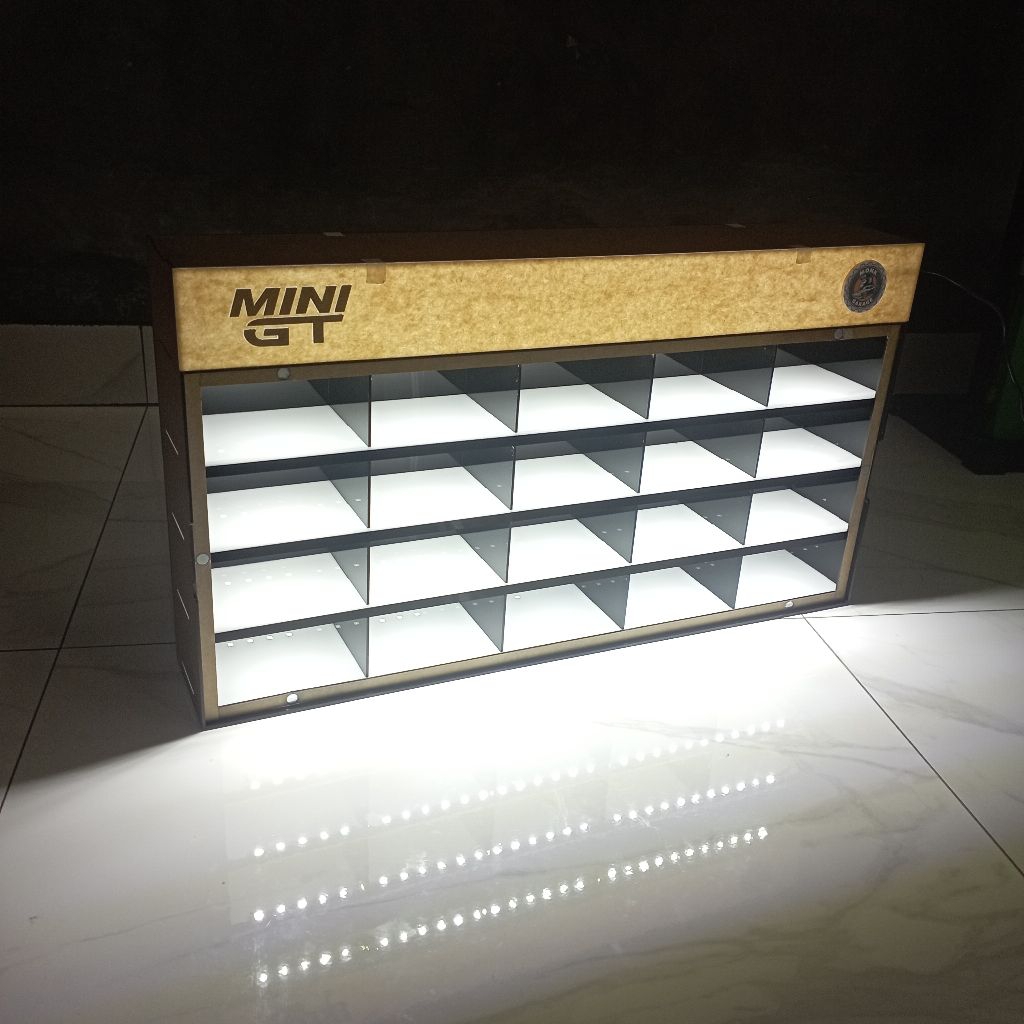 Rak mini gt 56 slot led header | rak diecast akrilik custom