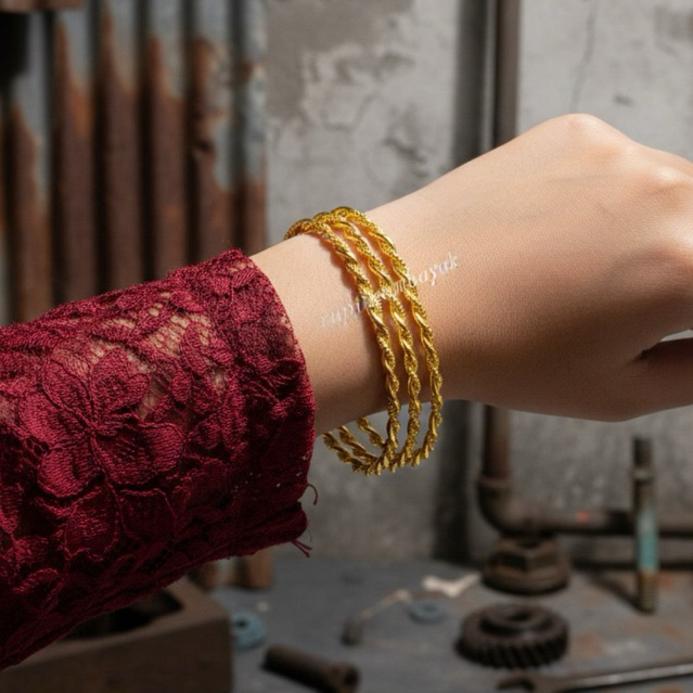 gelang keroncong ulir tebal. xuping Titanium Tembaga Rodhium lapismas