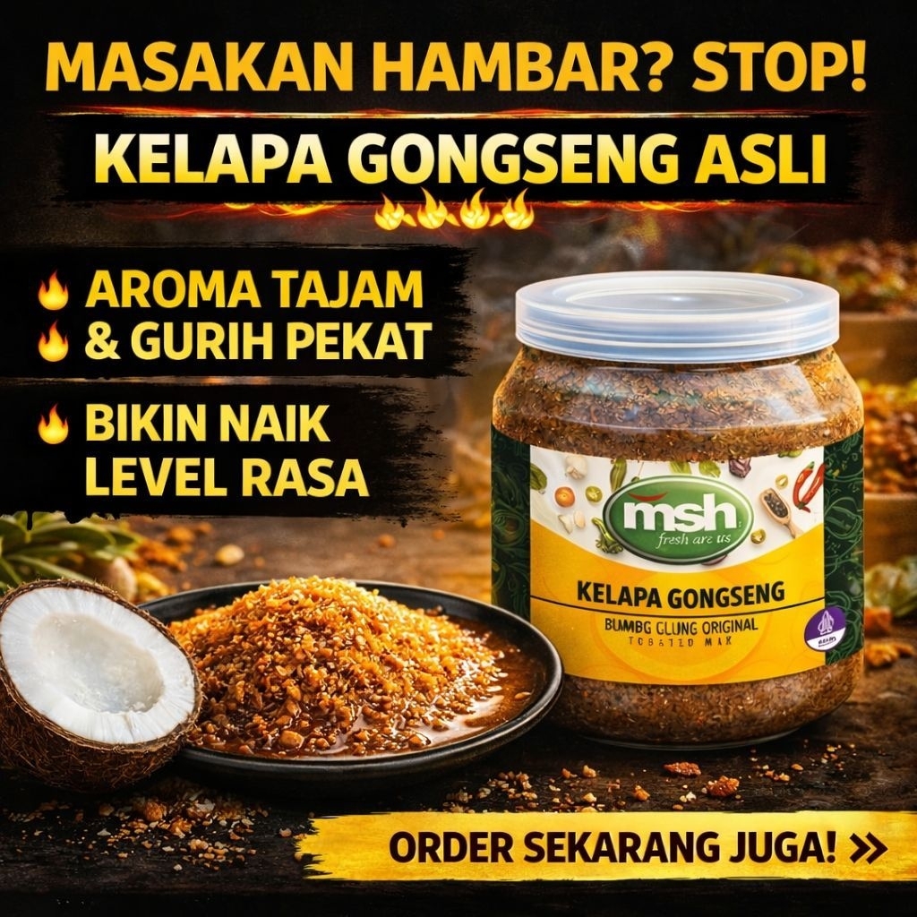 Kelapa Gongseng Murni Premium 180gr , Kelapa Gongseng Murni , Kelapa Gongseng Asli Non Pengawet