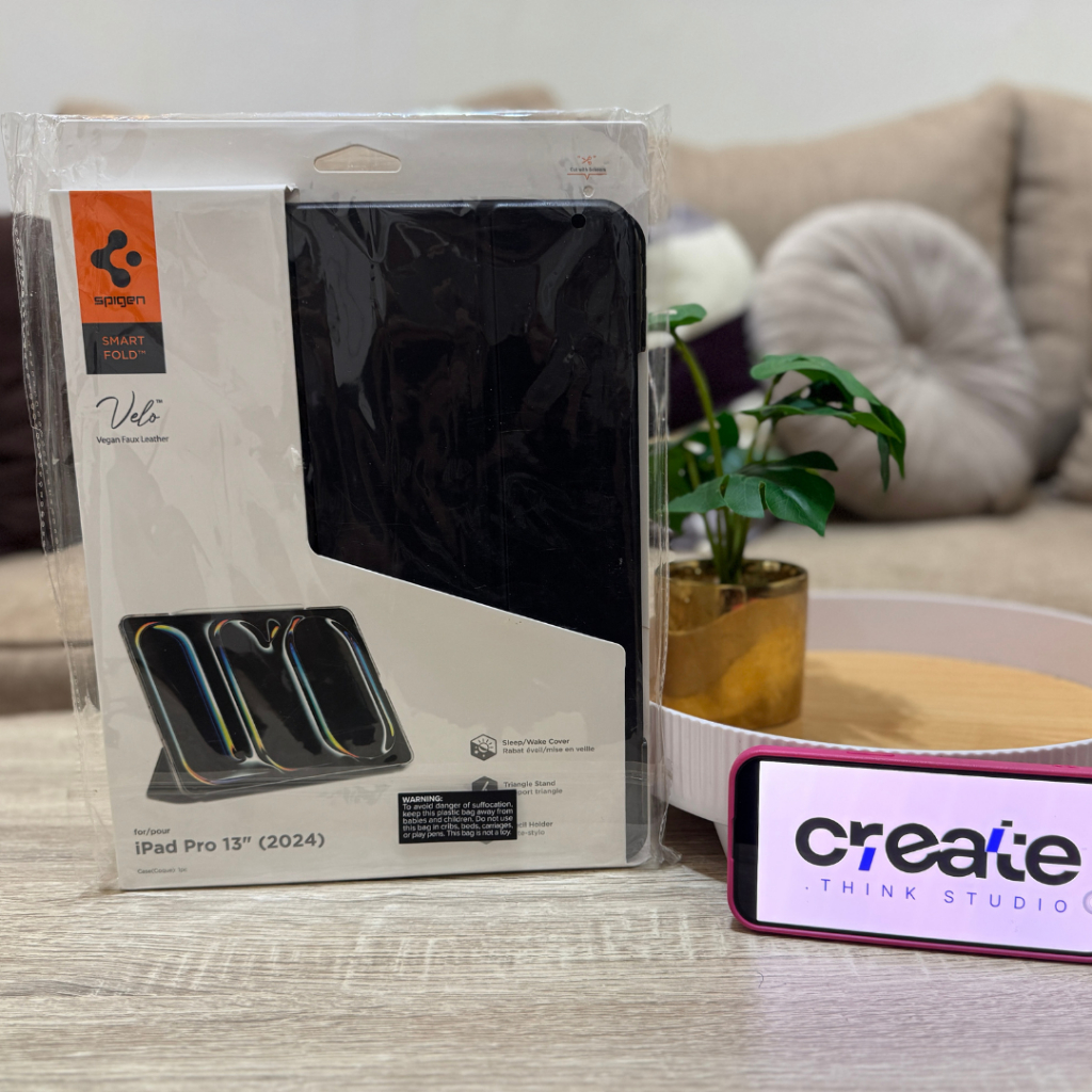 [BNOB] Spigen Case iPad Pro 13" M4 Smart Fold Leather Flip Cover - Black Original