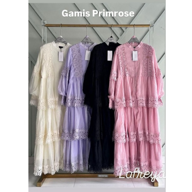 gamis primrose, dress lfy, gamis bkk, gamis putih, white maxi, dress katun bordir, gamis eyelet, gam