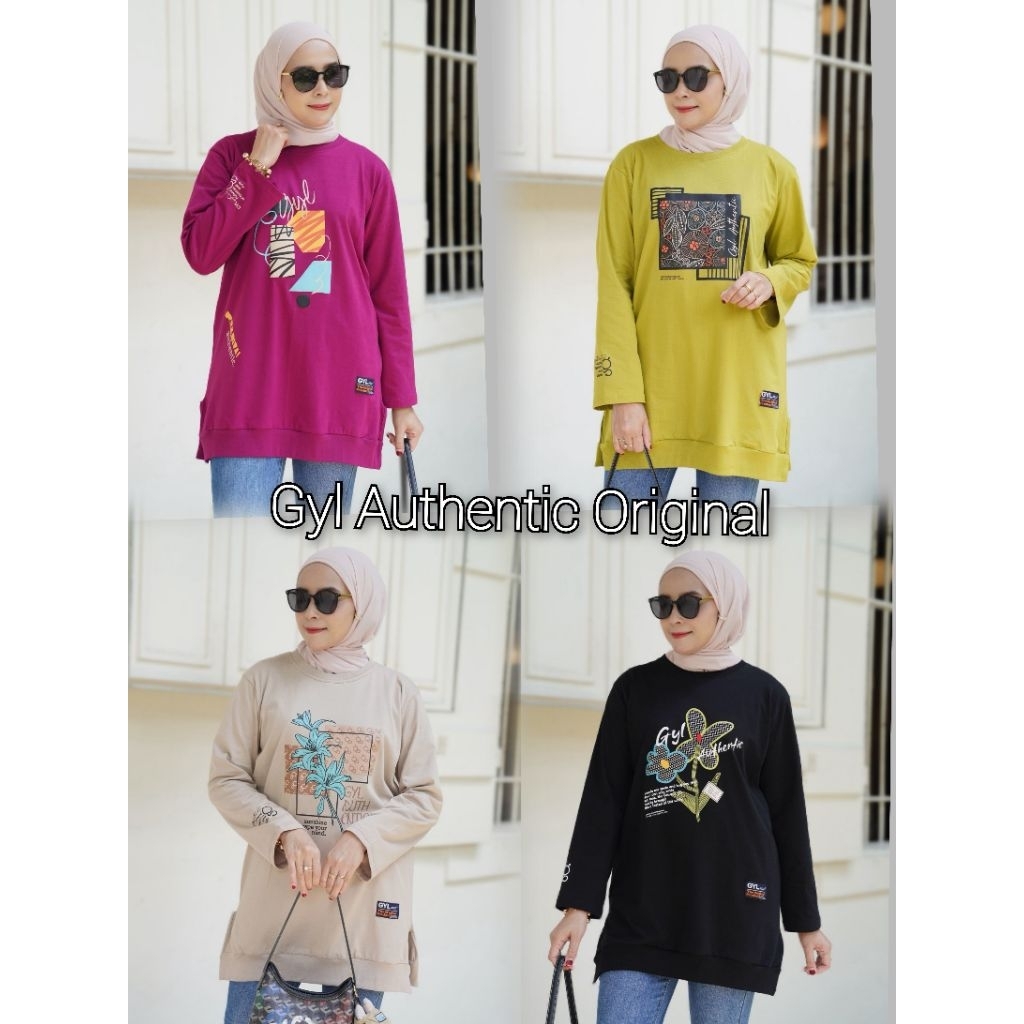 Tunik Kaos Wanita Dewasa Lengan Panjang Bahan Combed 20s Tebal Tidak Menerawang Lembut Dikulit dan A