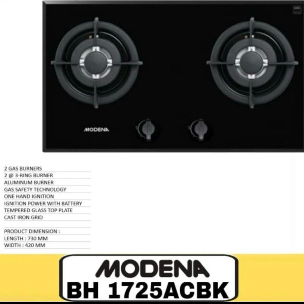 MODENA BH 1725 ACBK (KOMPOR 2 TUNGKU)