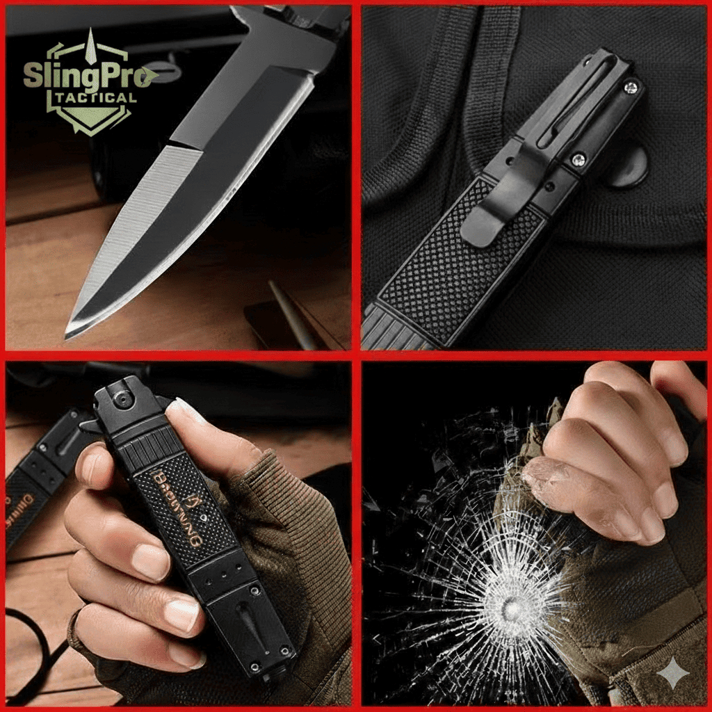 Outdoor Pisau Lipat Survival Tactical Camping Knife 22cm Original