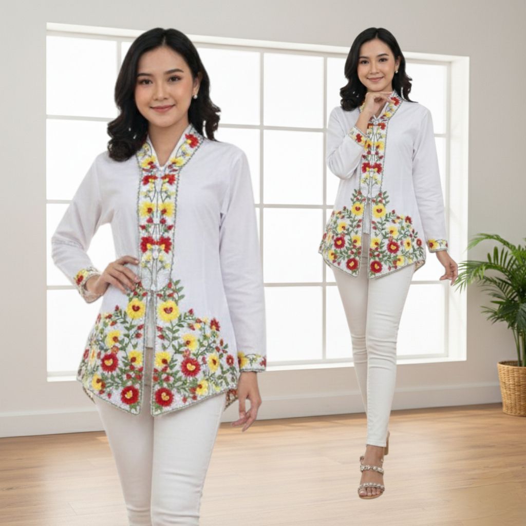 {Toko.Sky} Kebaya Riska Encim/Kebaya Encim Bordir Premium/Kebaya Encim Wanita Modern