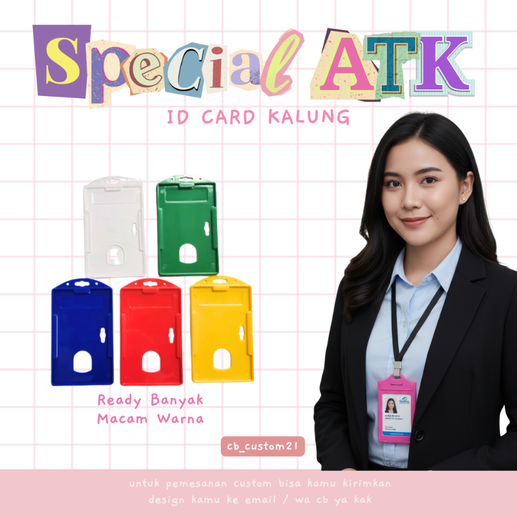 Name Tag / Id Card + Strap / Kalung ID card / Kalung pengenal / Kalung Panitia / Id card plastik ( B
