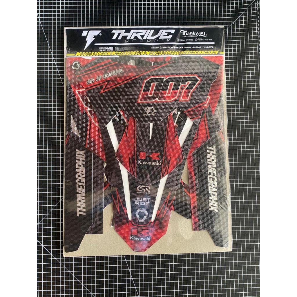 DECAL STIKER DOFF PRIZM PREMIUM D-TRACKER MERAH TRAIL/SUPERMOTO FULL BODY BEBAS REQUEST