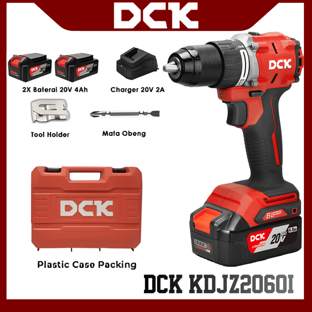 Cordless Brushless Impact Drill / Mesin Bor Impact Baterai 13mm DCK KDJZ2060i