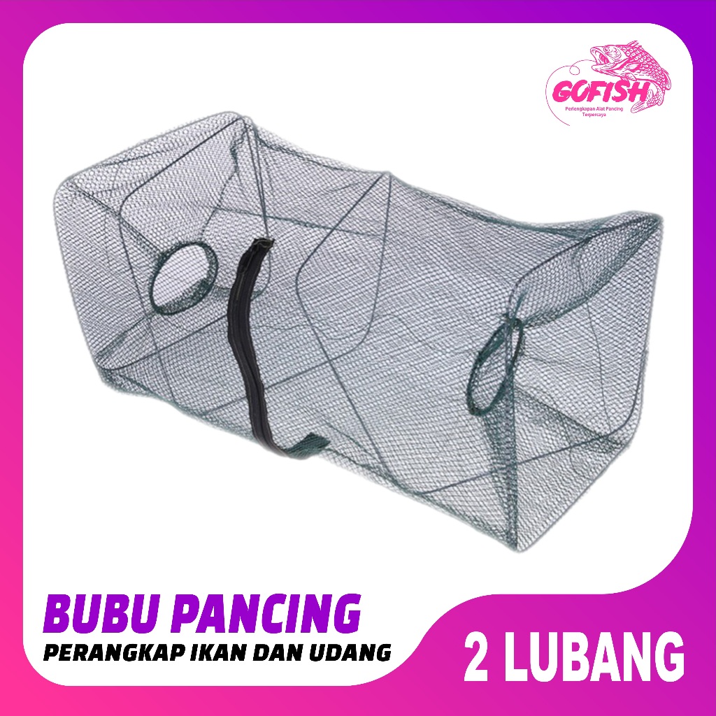GOFISH - Payung Bubu Jaring Jebakan Perangkap Udang ikan Kepiting Model Payung 2 Lubang