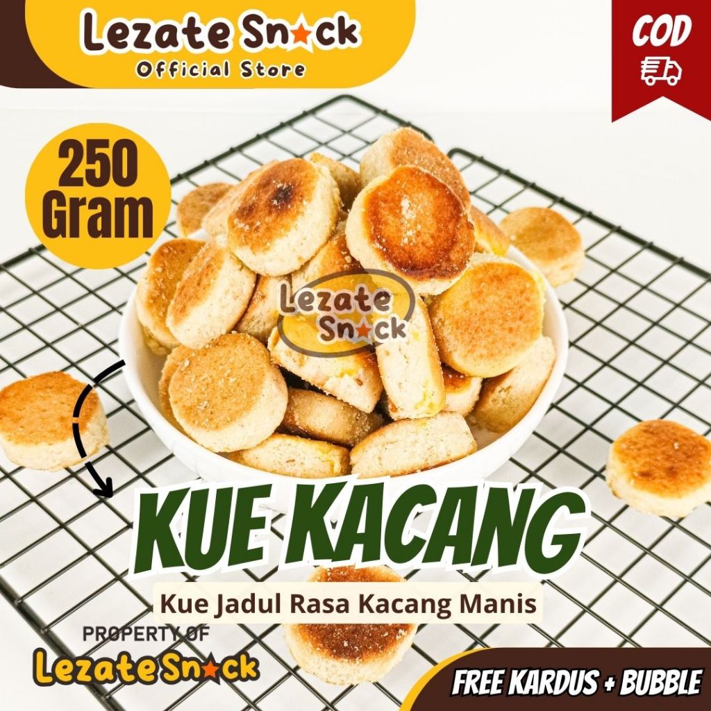 Kue Kacang Toples/ Roti Kacang / Roti Kering /Kue Kering Lebaran / Kue Kacang Mak Enak Lezate Shop