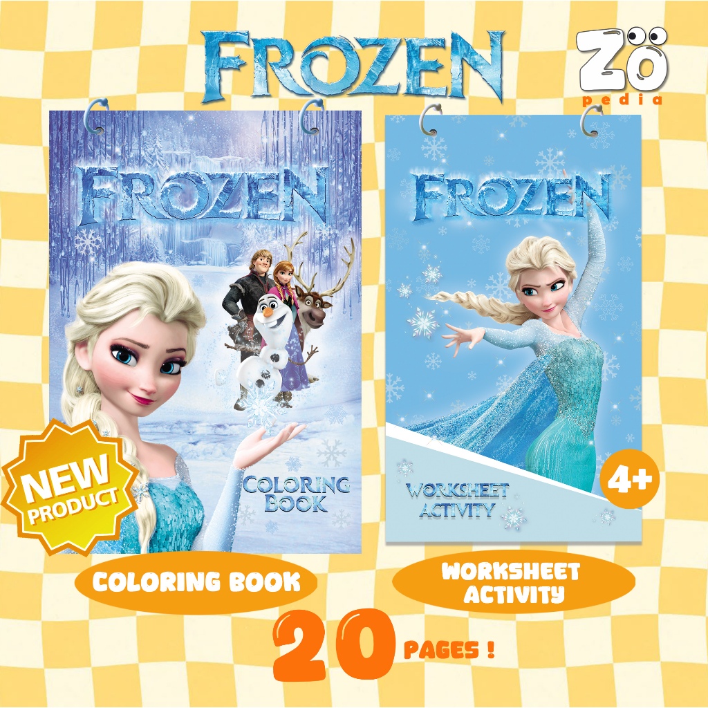 FROZEN Coloring Book  | FROZEN Worksheet Activity (4+) | Buku Mewarnai FROZEN | 20 Halaman Buku Mewa