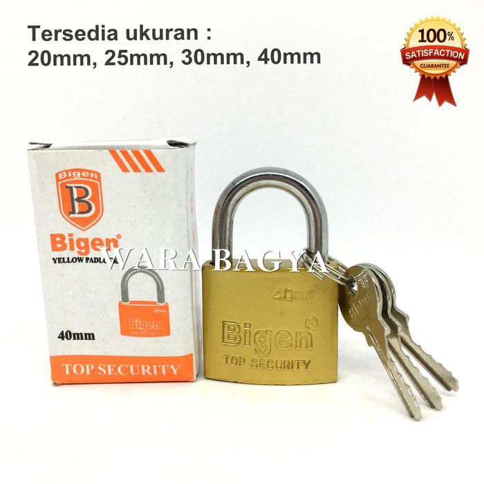 "New" Gembok Koper Pagar Kuning Gembok Kecil Bigen 20mm 25mm 30mm 40mm