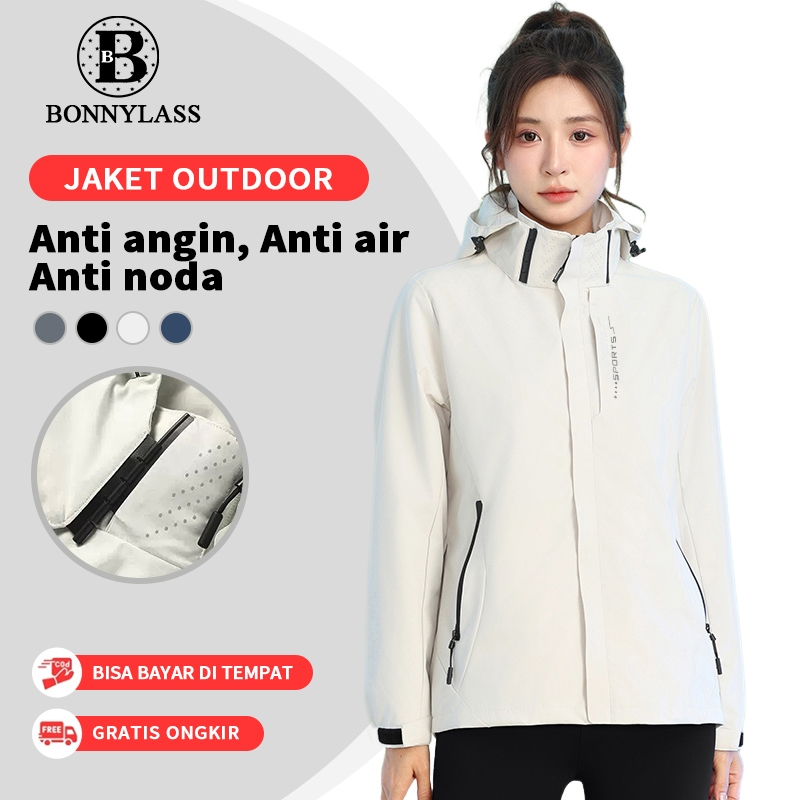 Jaket Olahraga Wanita Jaket Ritsleting Anti Air Anti Angin Jaket Motor