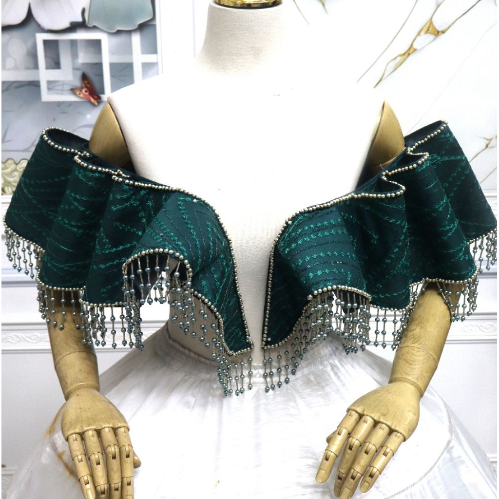 hiasan dada/tangan ronce gaun pengantin