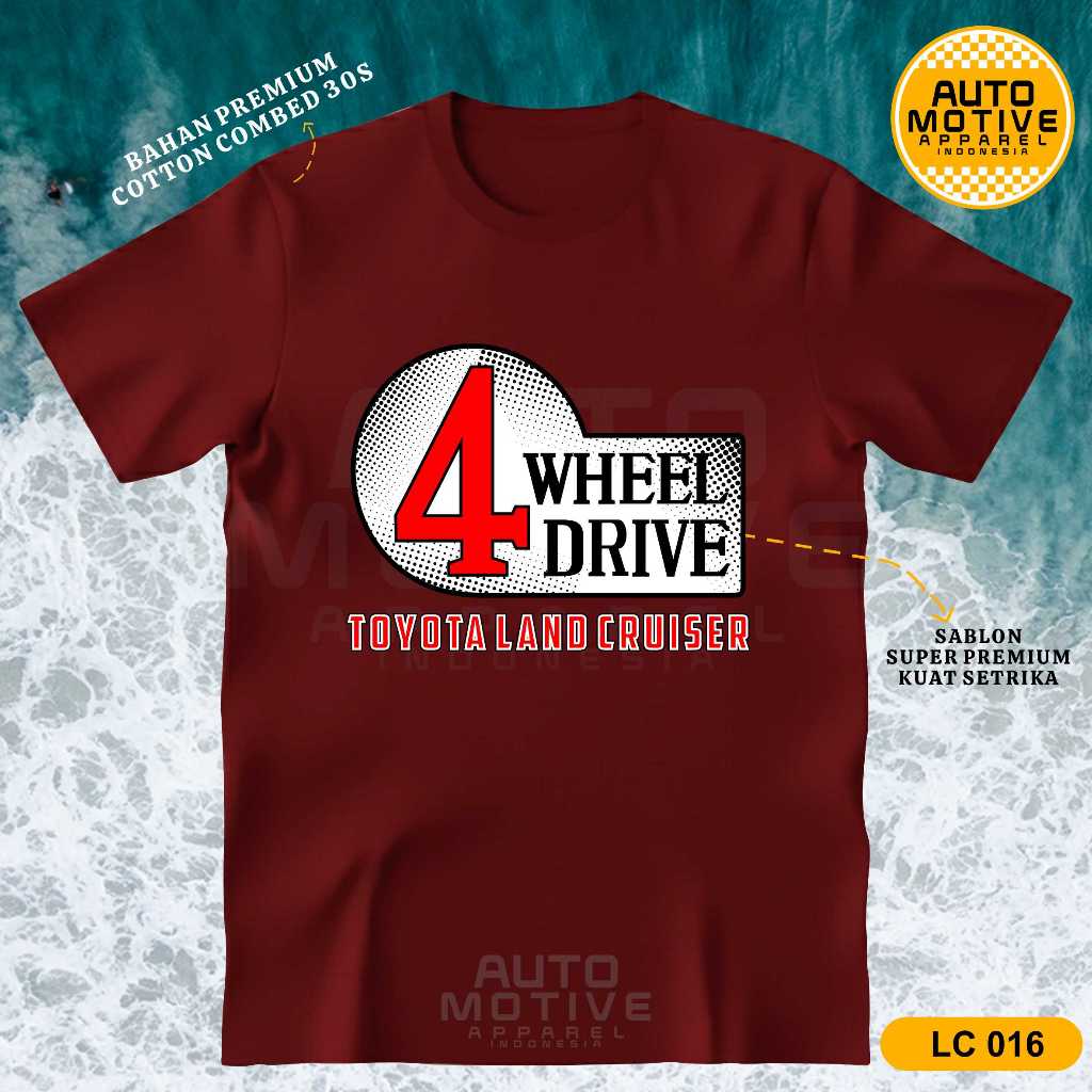 AUTOMOTIVE APPAREL Kaos Land Cruiser Tshirt Baju Mobil Toyota Land Cruiser LC016