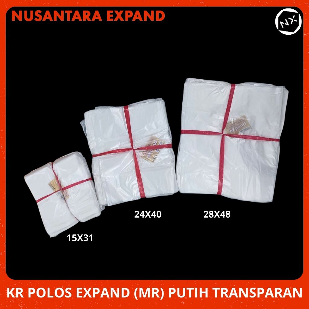 Kantong Kresek Polos Kiloan Putih Transparan Bening 15x31 24x40 28x48 (1Kg)