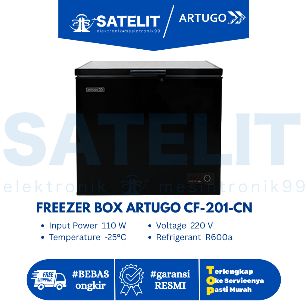 ARTUGO CF-201-CN Freezer Box | Freezer Portable Mini Hemat Energi | Simpan Makanan & Minuman Beku
