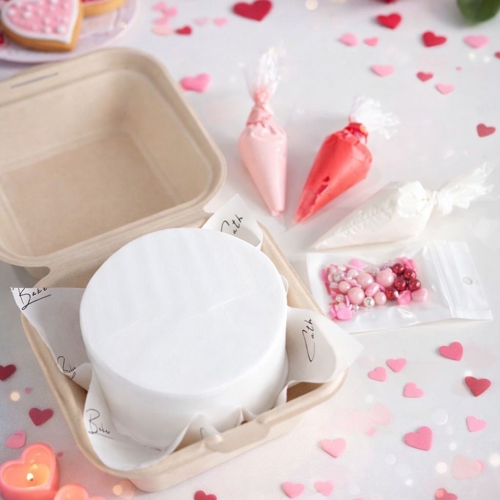 DIY Bento Cake Valentine / Korean Cake Fresh Cream Cake - Kue Ulang Tahun