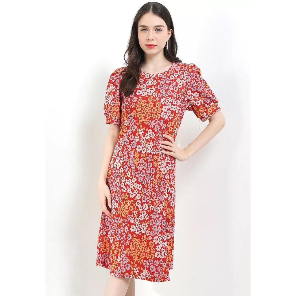 Eprise Dress Lengan Pendek - HP59A RED | Dress Terusan Wanita Casual