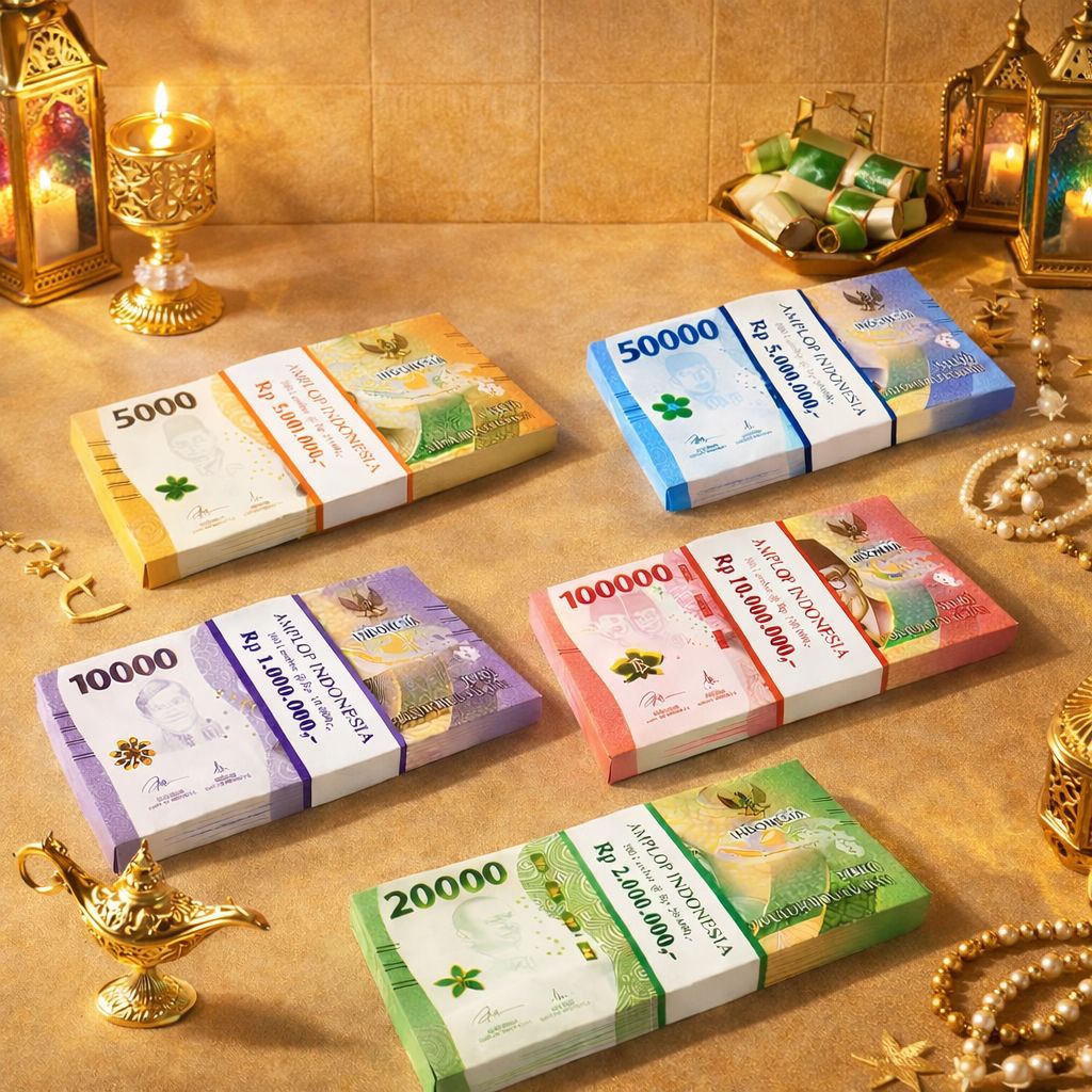 AMPLOP THR LEBARAN  MOTIF UANG GEPOKAN 3D/AMPLOP UNIK TERBARU TERMURAH