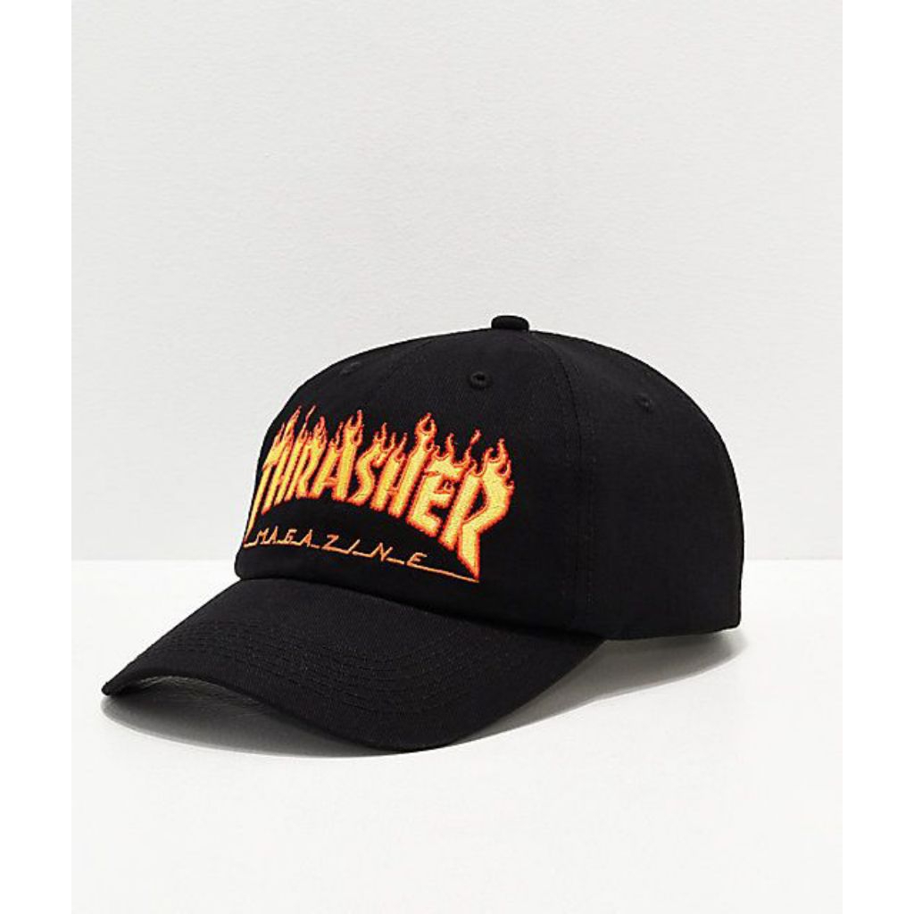 Thrasher flame logo cap bordir topi baseball pria wanita
