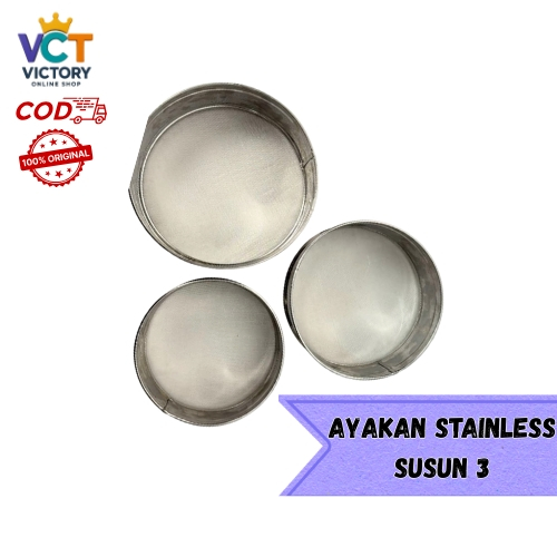 AYAKAN STAINLESS SUSUN 3/AYAKAN TEPUNG SERBAGUNA SET/AYAKAN SET