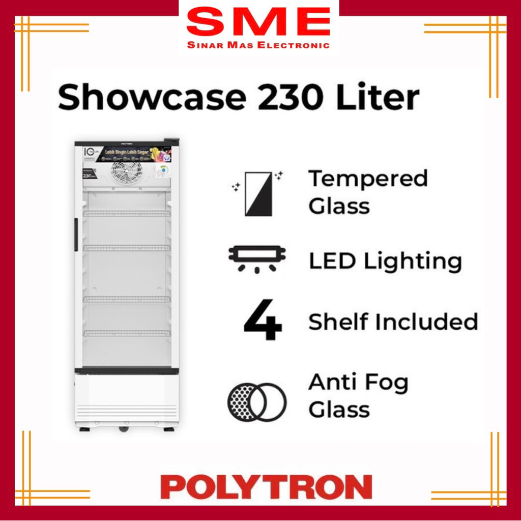 Showcase / Lemari Pendingin POLYTRON 230L 4 RAK - SCN 220