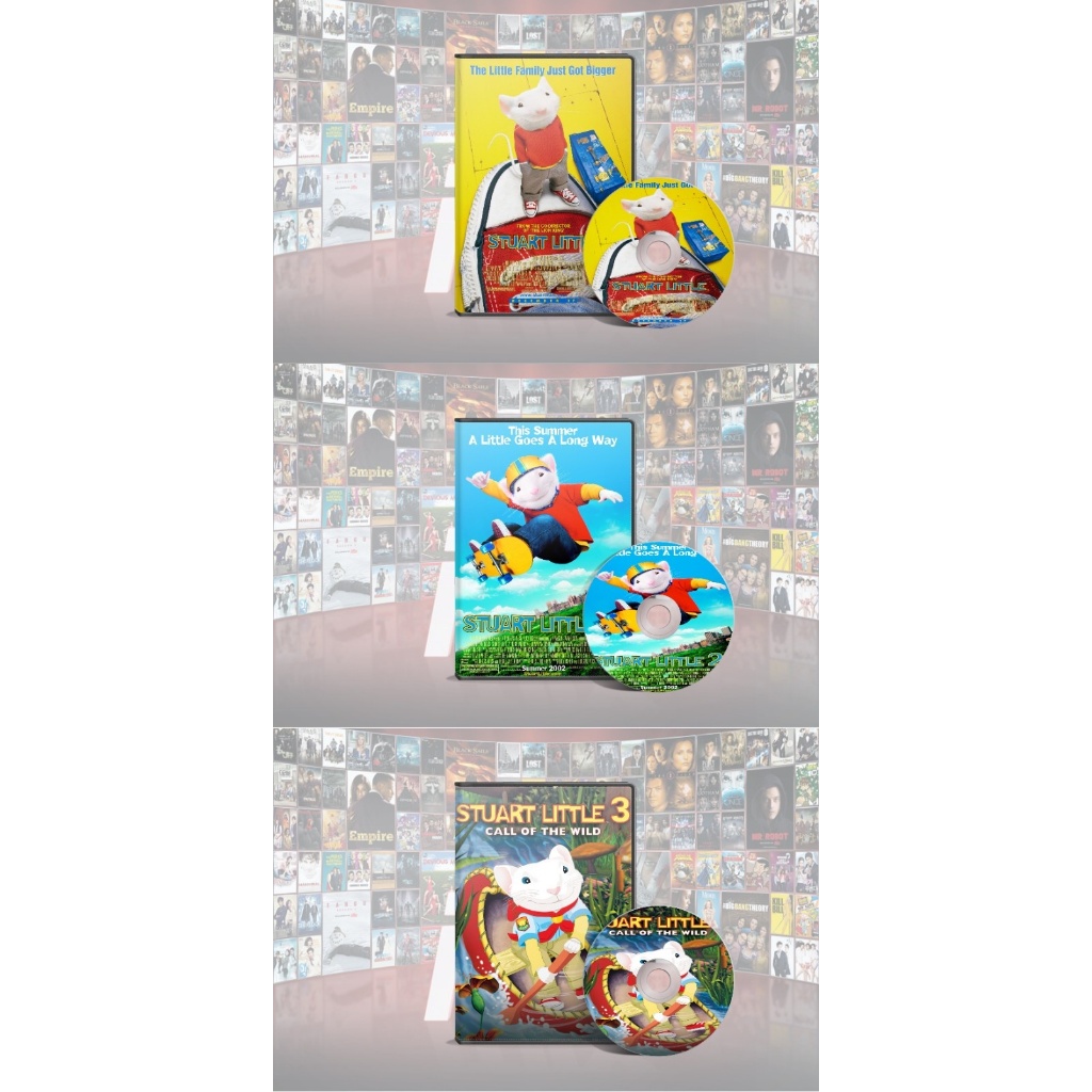 DVD Stuart Little (1999) + DVD Stuart Little 2 (2002) + DVD Stuart Little Call Of The Wild (2005)