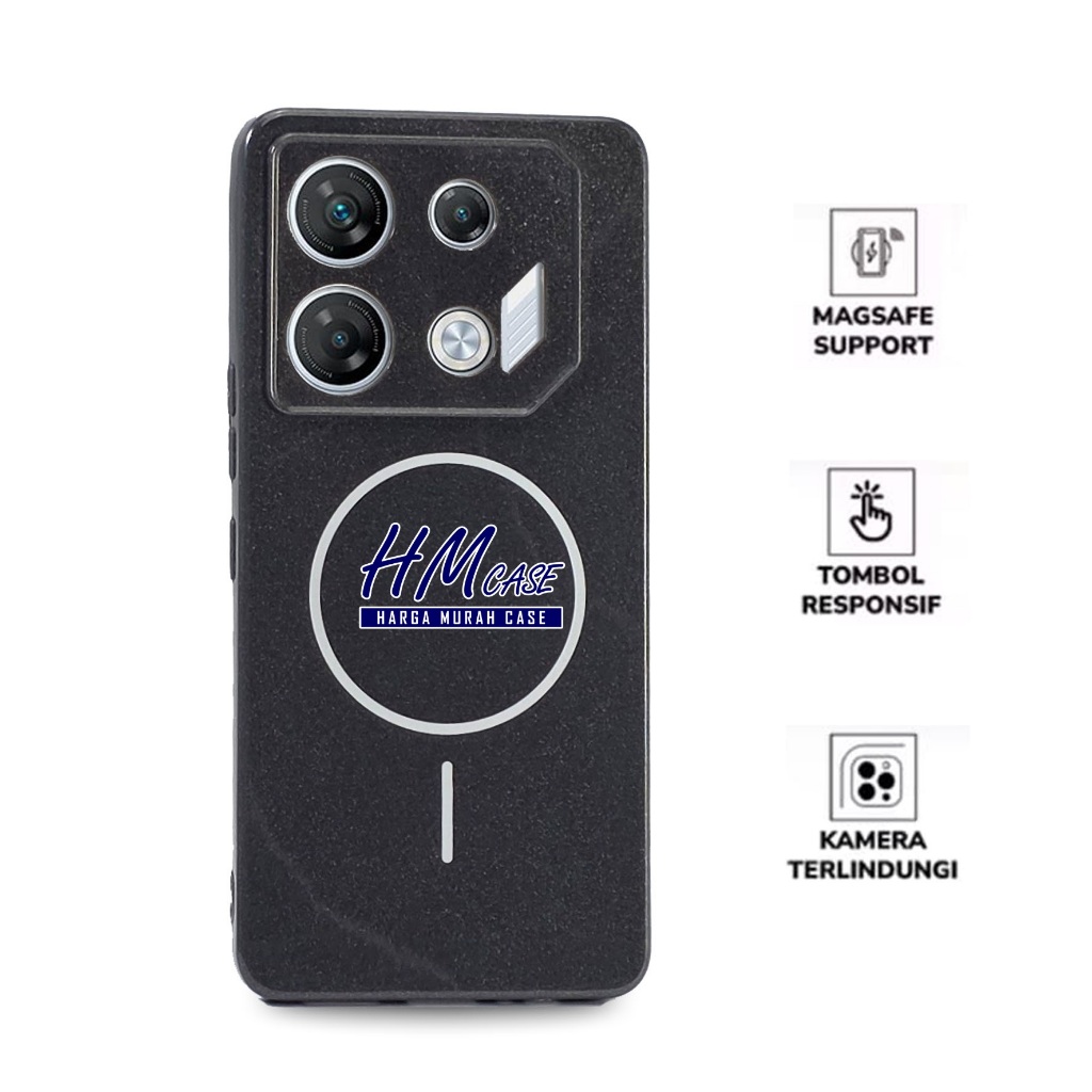 Case Magsafe Black Glitter Glossy Case for Infinix GT 10 Pro Infinix GT 20 Pro Magsafe Magnetic Wire