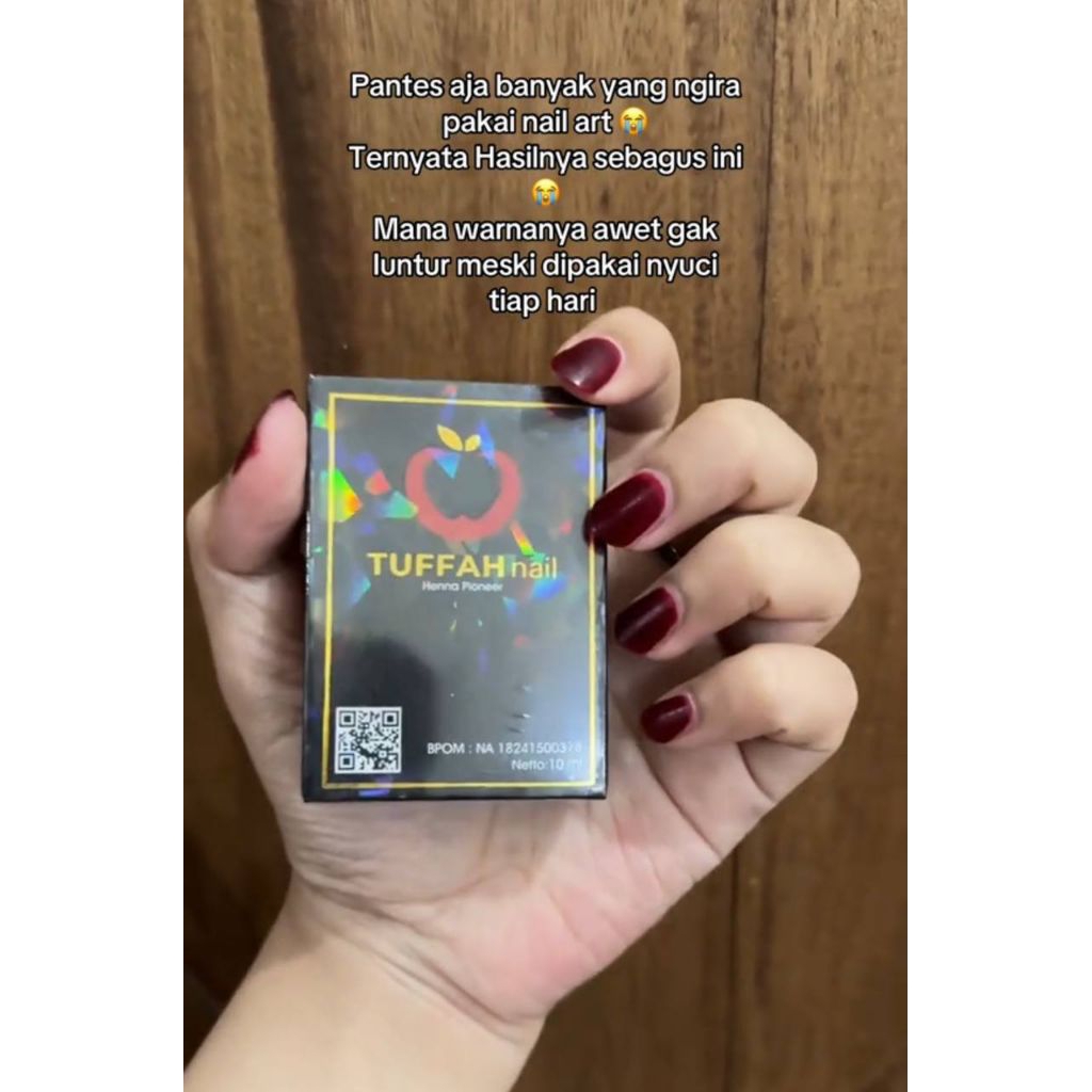 ORIGINAL NAIL HENNA TUFFAH MAROON // KUTEK HALAL SAH UNTUK SHOLAT
