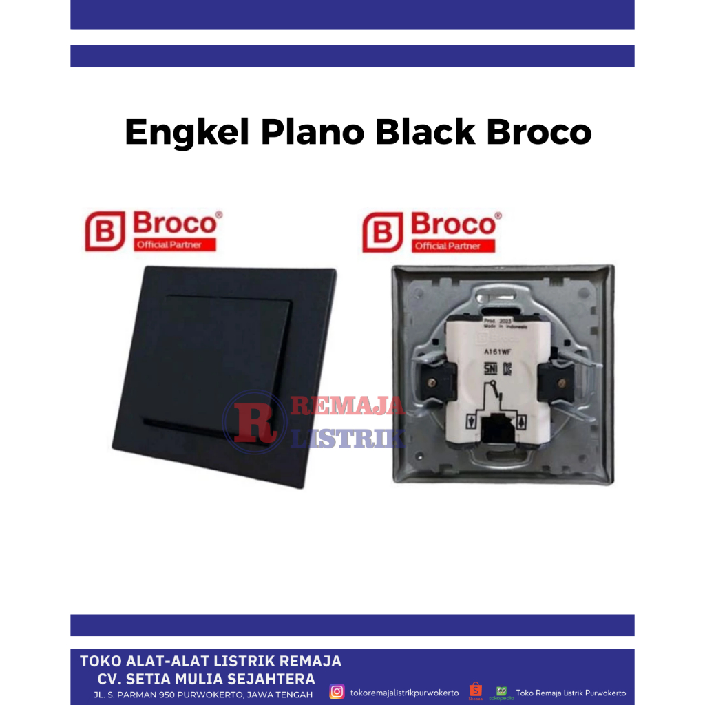 Saklar Engkel Plano Black Broco