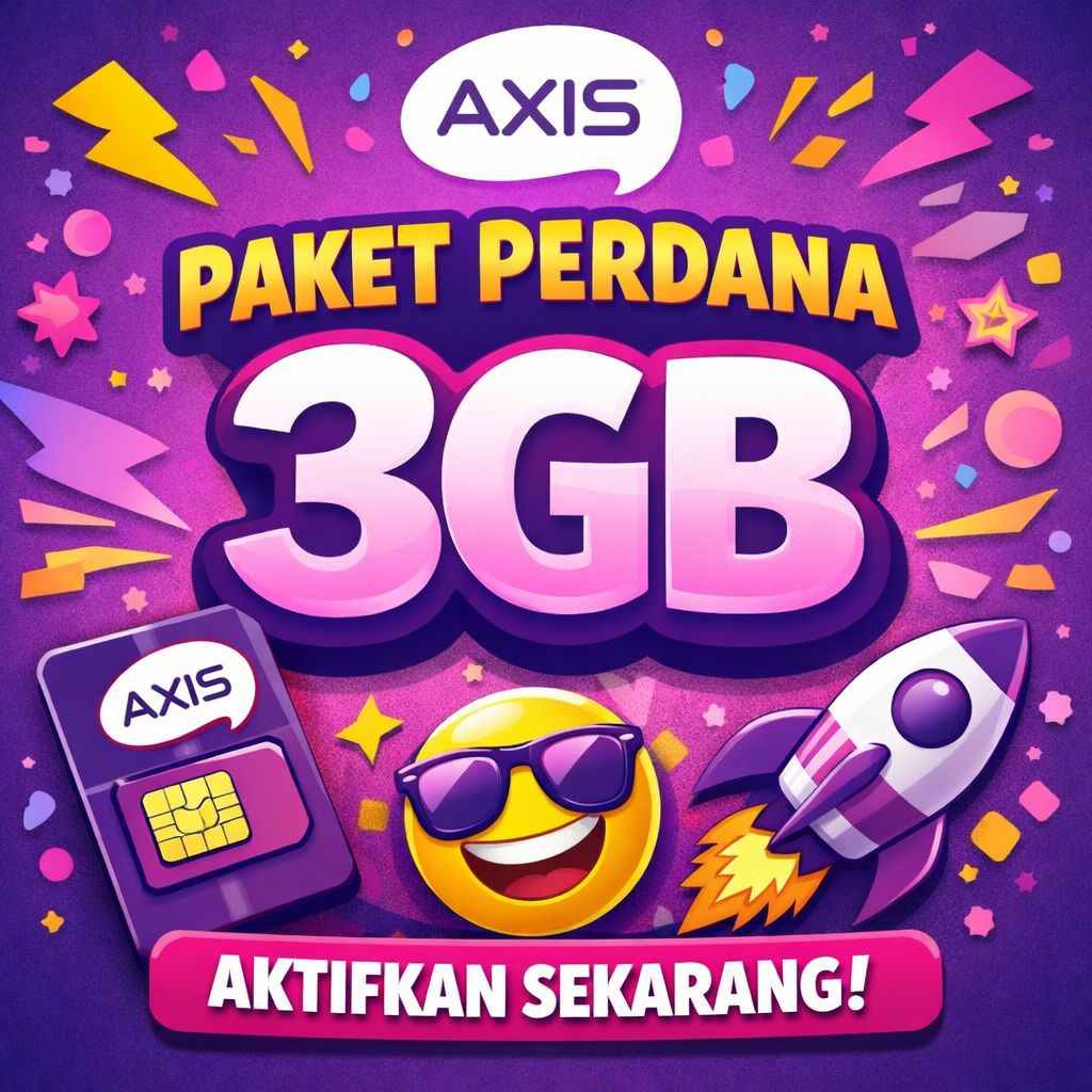 Paket Perdana Axis 3GB (khusus kartu yg belum registrasi)