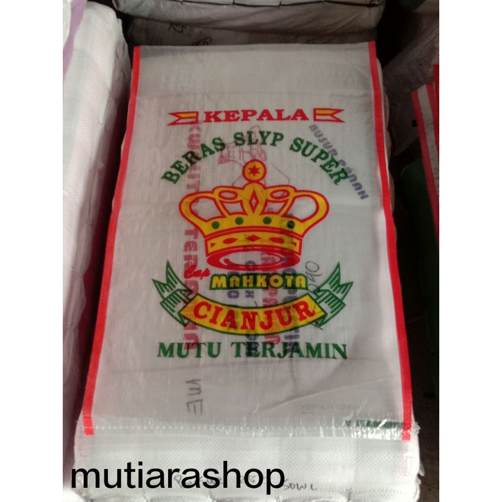 Karung Printing Cap Mahkota 25kg | isi 50Pcs Karung transparan