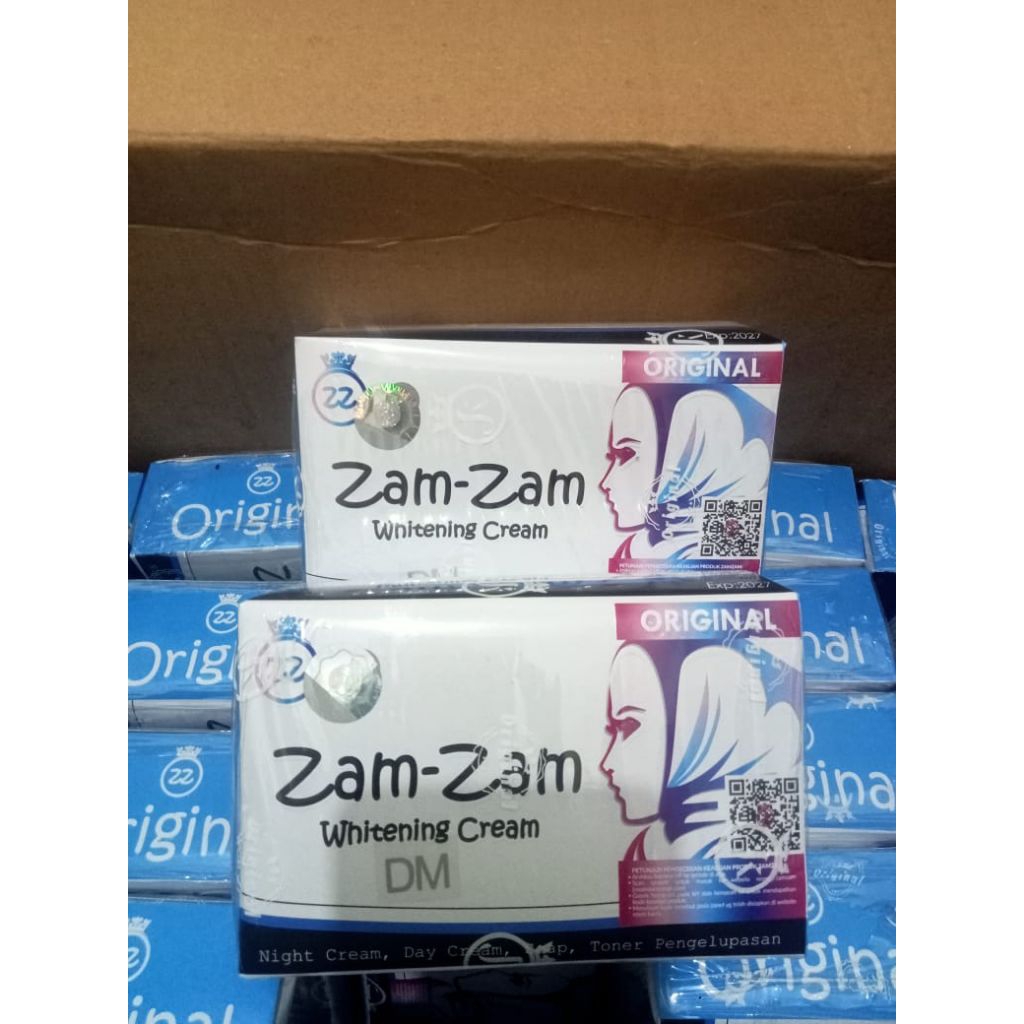 Paket Cream Wajah Zamzam Biru - Mencerahkan, Menghilangkan Flek, Mengecilkan Poripori