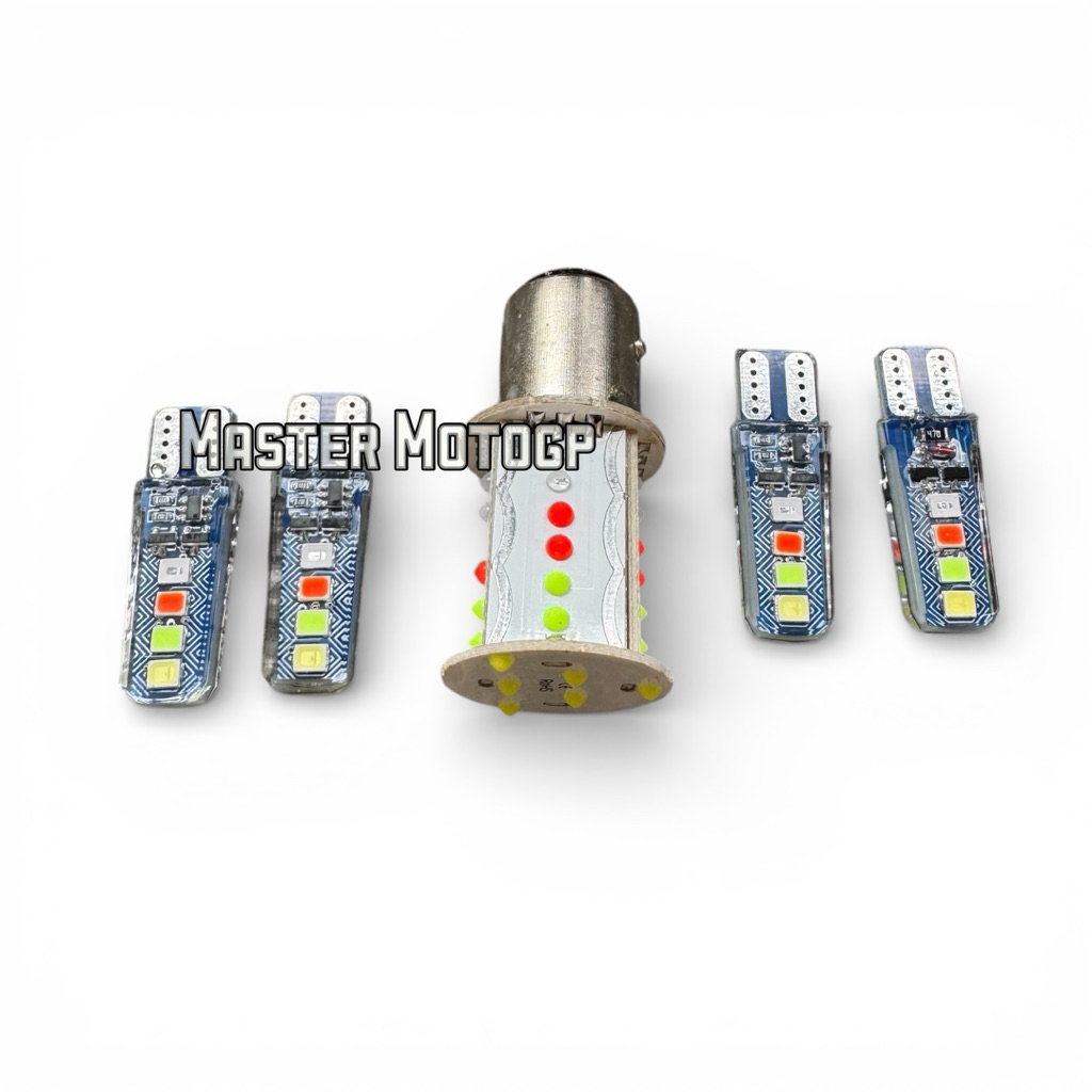 paket lengkap murah 1pcs Lampu stop 30mata COB led Pingpong 1157 + 4 pcs sen 8mata RGB silicon T10 G