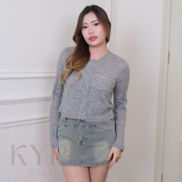 KYRIA.CLOTHING - AURORA OUTER - Cardigan jaring rajut bahan adem - wanita kancing panjang
