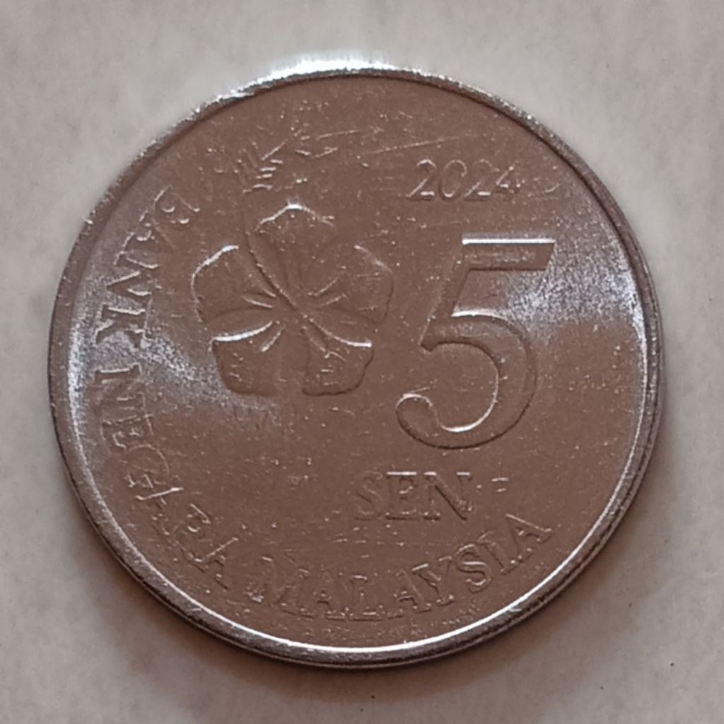 koin Malaysia 5 sen tahun 2024..