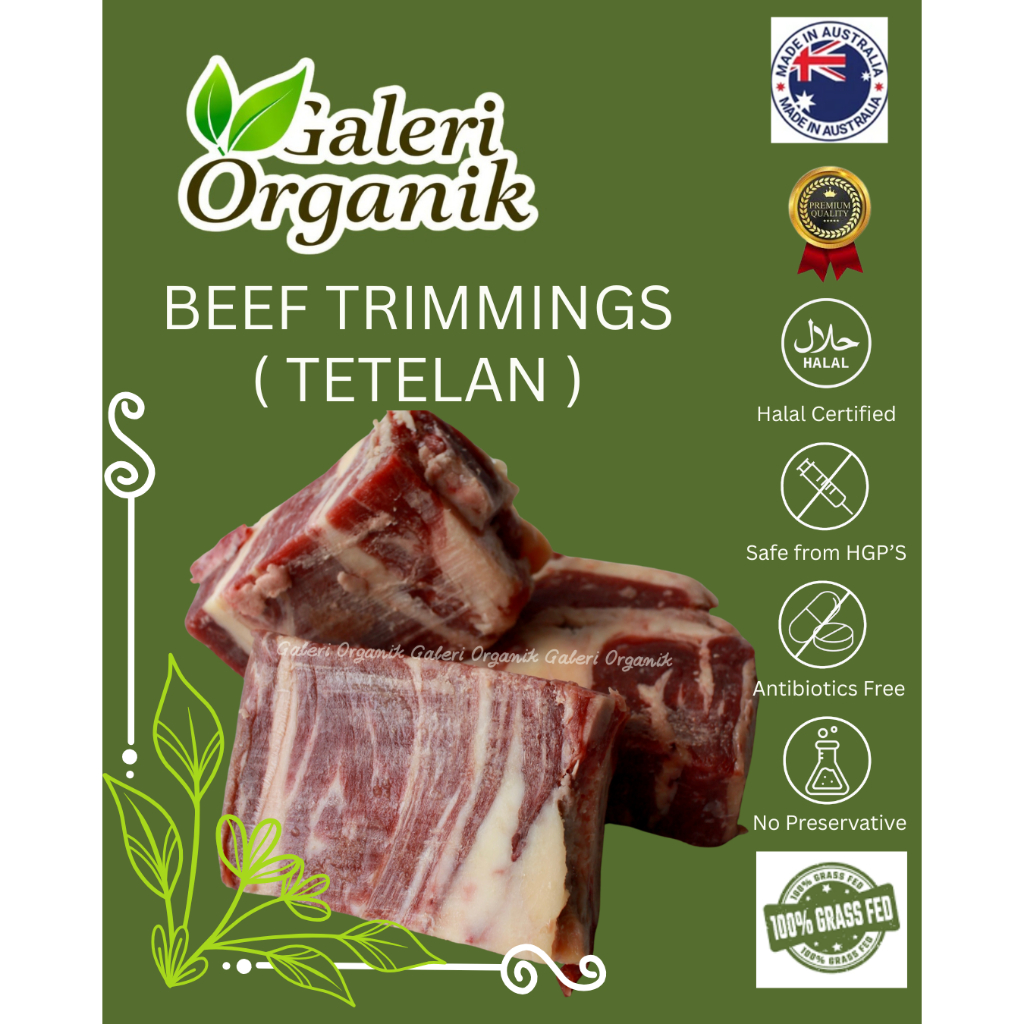 Australia 100% Grassfed Premium Beef Trimmings 500 Gr - Tetelan Sapi - Daging Sapi Grassfed Organik 