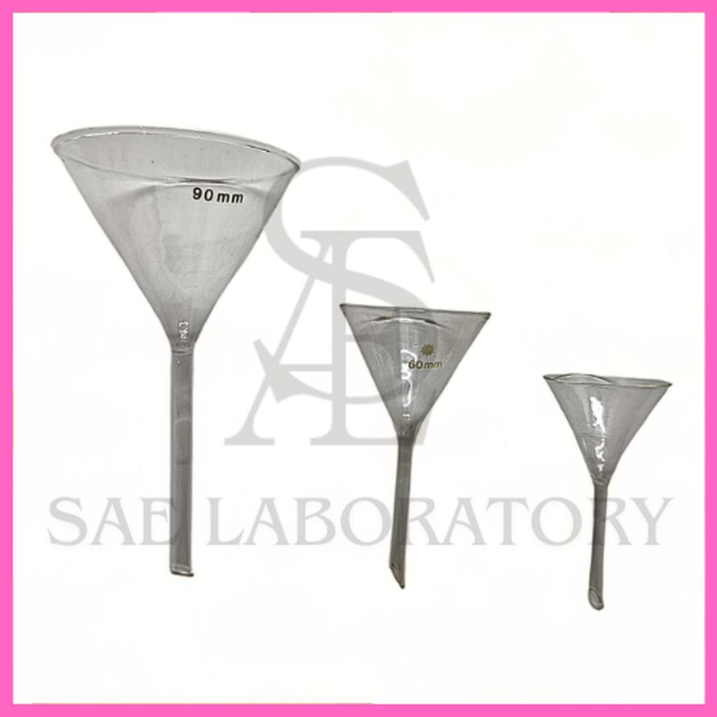 Corong Kaca Laboratorium / Glass Funnel – Corong Pemisah Cairan & Padatan Bahan Kimia