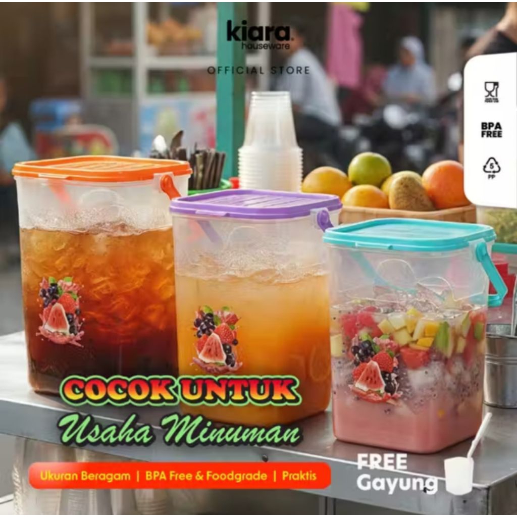 Tempat Es Buah Prasmanan Free Gayung Container Es Buah 14 Liter Kiara