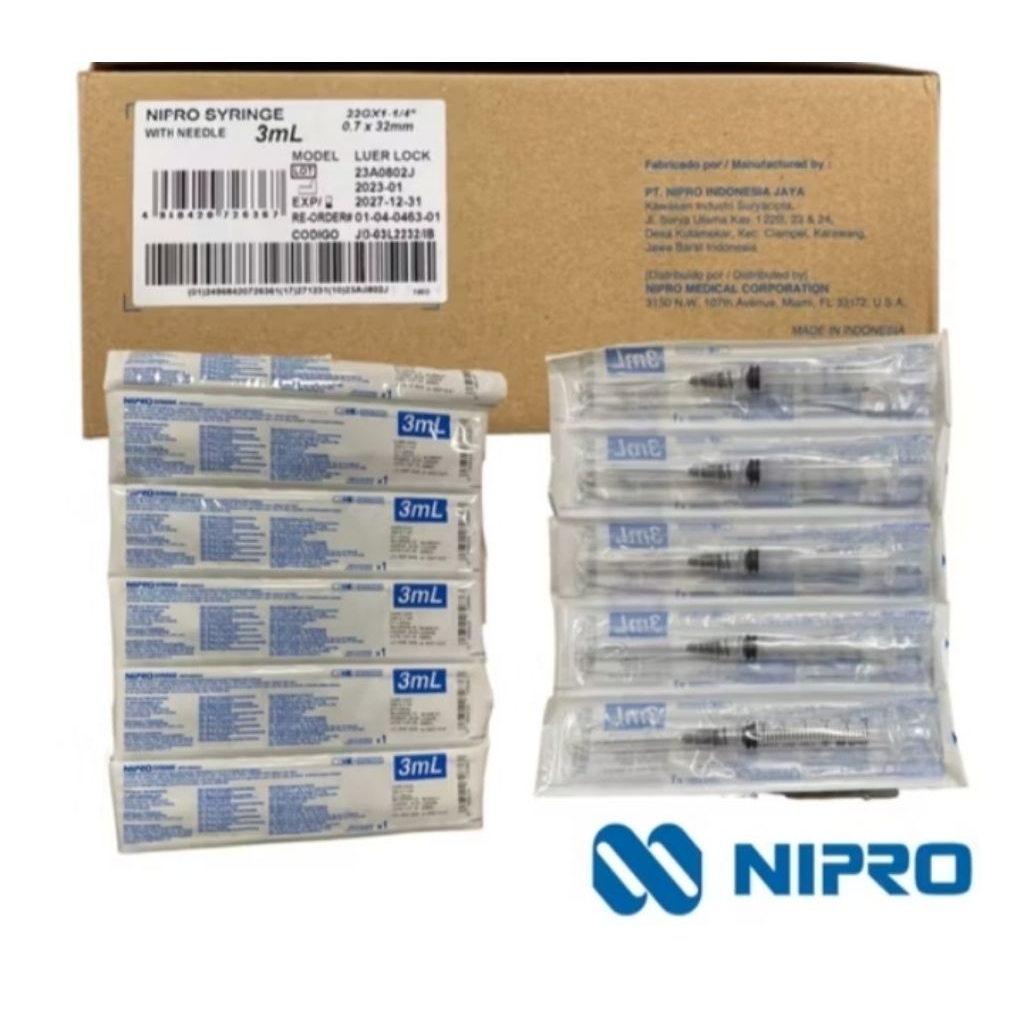 Spuit Syringe 1cc 3cc Nipro Ecer Per 10pcs