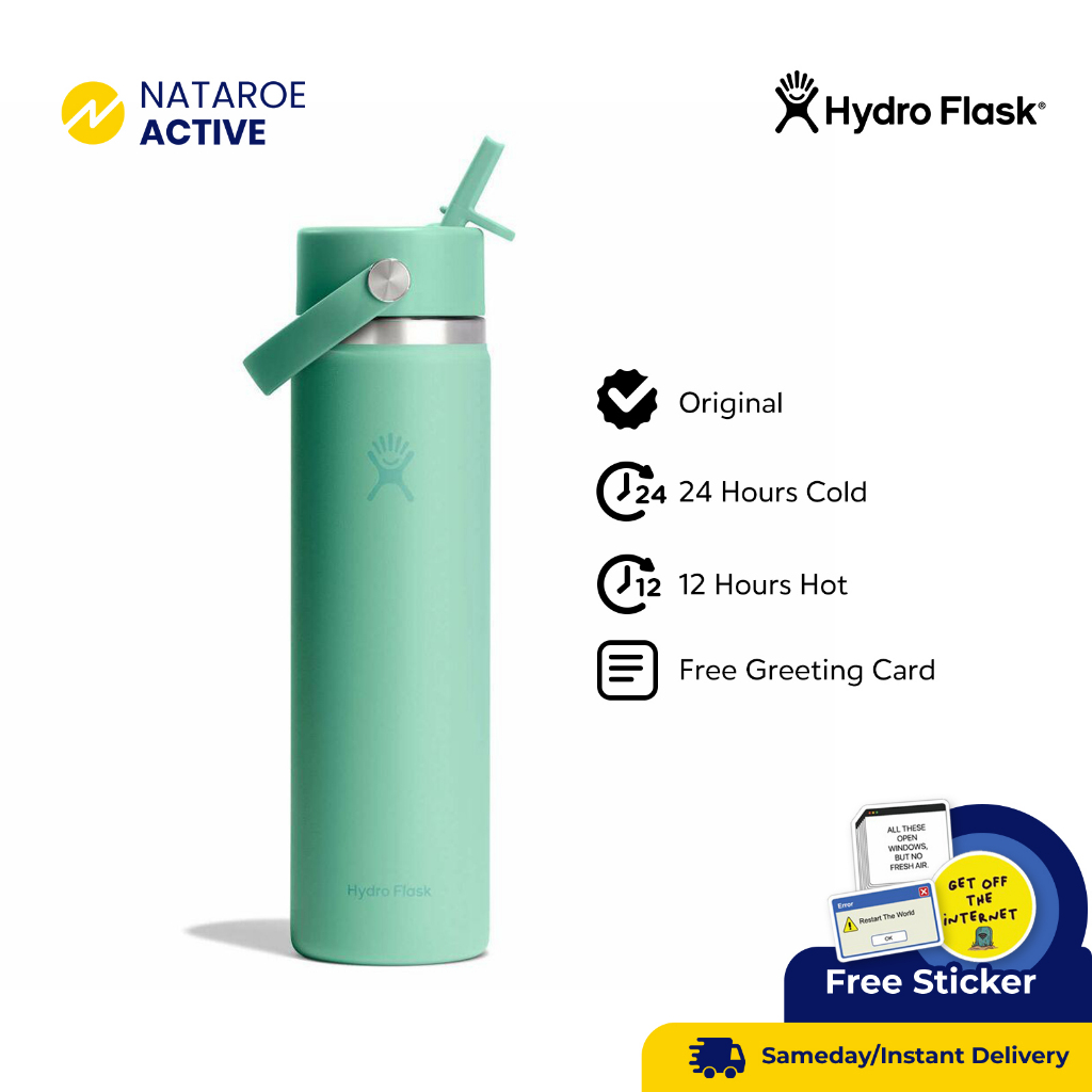 Hydro Flask Tumbler 24oz Wide Mouth Flex Straw Cap - Mermaid Green